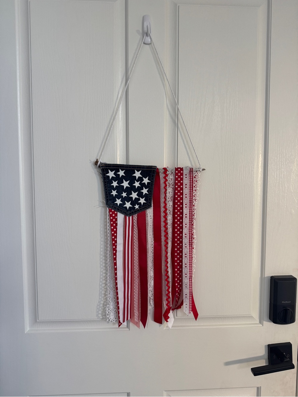 Patriotic Red White Blue Ribbon Wall Hanging